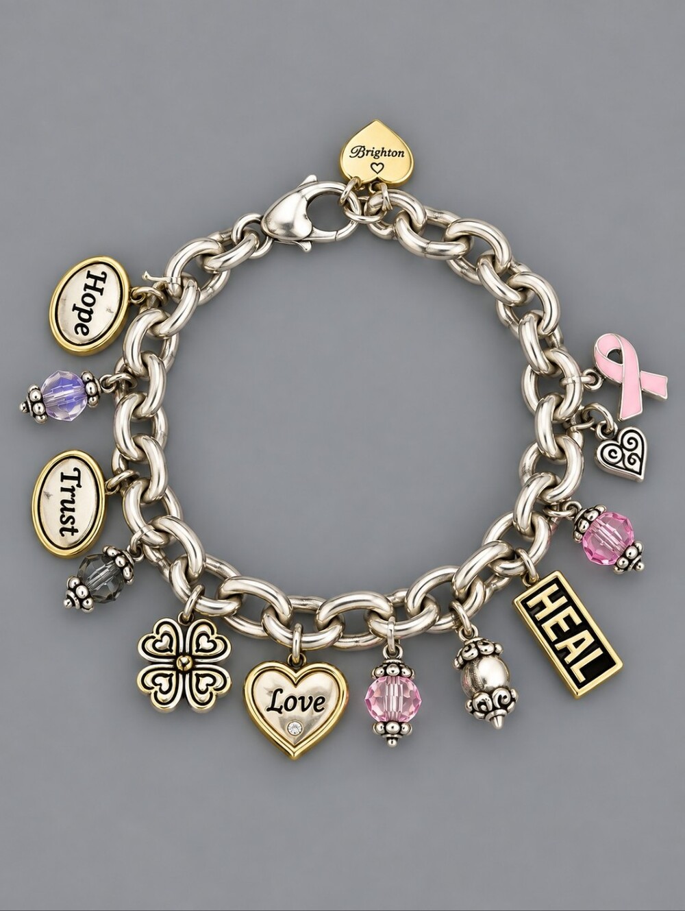 BRIGHTON 2006 Power of the Pink Charm Bracelet